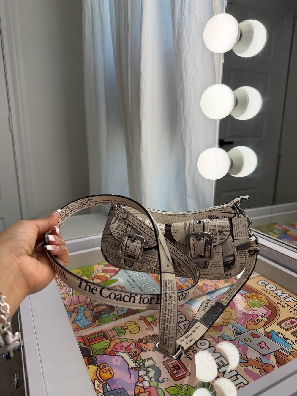 Coach Outlet Ashton Shoulder Bag With Newspaper Print - Picture 11 of 13